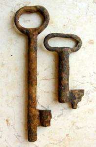 Antique, Ancient   Two Iron Keys 17th 18th C.  