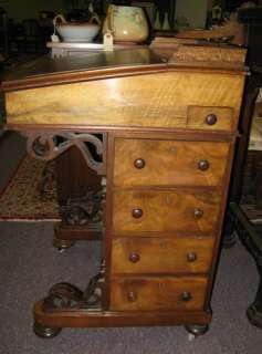 Early Victorian Walnut Davenport Desk  