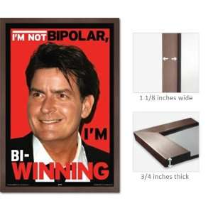  Slate Framed Charlie Sheen Bi Winning Poster Celebrity 