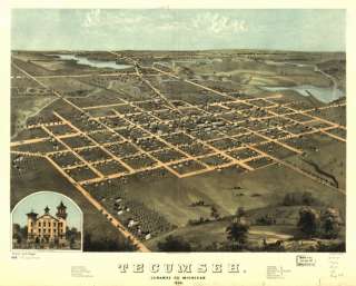 1868 map of Tecumseh, Michigan  