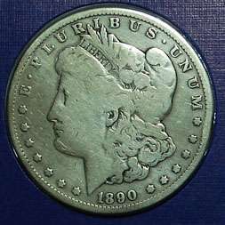 1890 MORGAN SILVER DOLLAR AND STAMP SET  