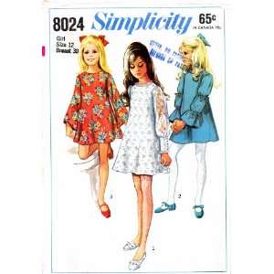  Simplicity 8024 Vintage Sewing Pattern Girls Angel Sleeve 