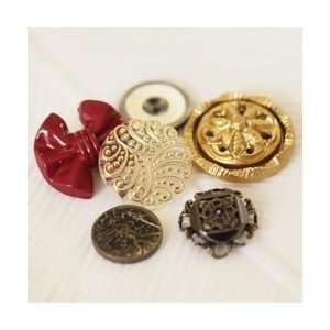  Prima Flowers North Country Vintage Buttons 12/Pkg;3 Items 