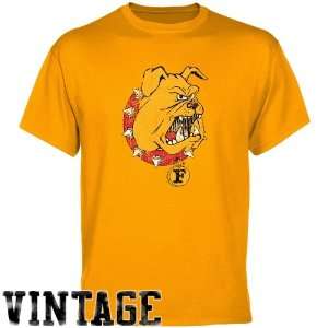   Gold Distressed Logo Vintage T shirt 
