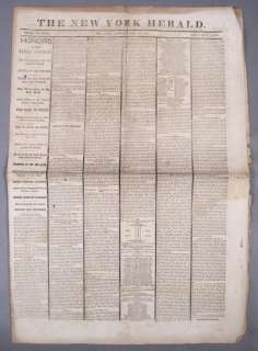   Assassination Original New York Herald April 25th 1865 Newspaper