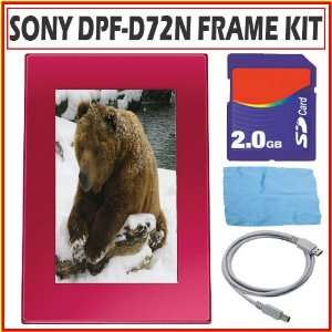  Sony DPF D72 7 Inch LCD WVGA 1610 Photo Frame in Red 