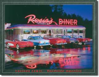 Rosies Roadside Diner Ford Chevrolet of 50s Tin Sign  