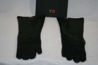 YOHJI YAMAMOTO Adidas Black Womens Leather Gloves S  
