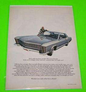 1965 Buick Riviera Vintage Magazine Ad 8X11  
