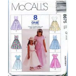 McCalls Sewing Pattern 8675 Childrens and Girls Dresses 