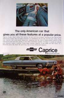 68 Chevrolet CAPRICE COUPE Car Advert   1968 Auto Ad  