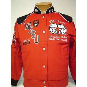   WSSU Rams Heavyweight Cotton Racing Style Snap up jacket Sports