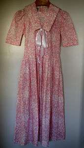 Laura Ashley pink and white floral summer dress   1980s  