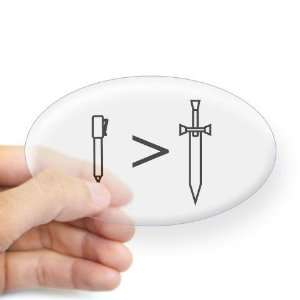  Pen gt; Sword Sticker Hobbies Oval Sticker by  