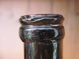 SMALL BLOWN BLACK GLASS DUTCH OCTAGONAL BOTTLE, WYNAND FOCKINK 