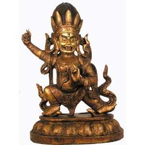  Tibetan Wood Wrathful Vajrapani Strong Protector 