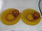 Indiana/Colony Glass Amber Kings Crown & Thumbprint snack sets 