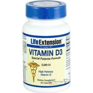  Life Extension Vitamin D3 5,000 IU, 60 Capsule Health 