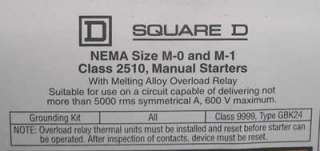 New Square D 2510 TCG3 Sz M1 Manual Starter 3PH 10HP  