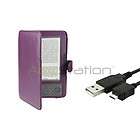 Purple Leather Skin Cover Case+USB 2in1