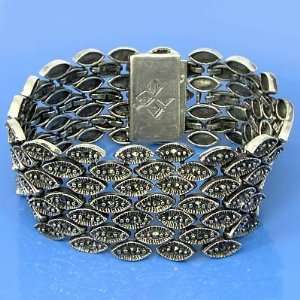   grams 7.5 Inch 925 Sterling Silver Marcasite Bracelet 
