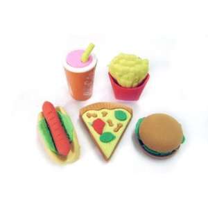  5 Piece Fast Food Erasers Toys & Games