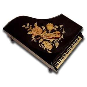Hand Inlaid Violin, Flowers, Notes, Perfect Grand Piano Reuge Italian 
