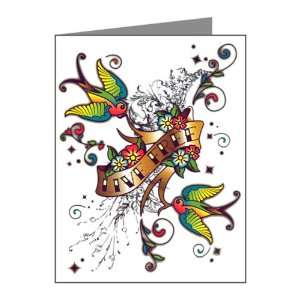  Note Cards (10 Pack) Live Free Birds   Peace Symbol Sign 