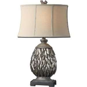 Uttermost 29 Folium Lamps Heavily Antiqued Silver Leaf Finish With 