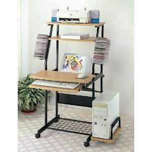  NEW COMPUTER WORKCENTER ON WHEELS W/ DOUBLE CD RACK