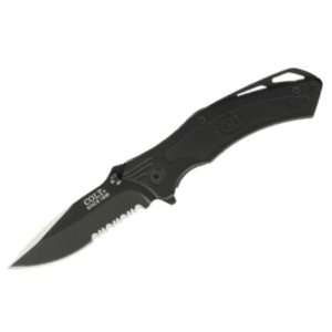  Colt Knives 266S Small Black Part Serrated Linerlock Knife 