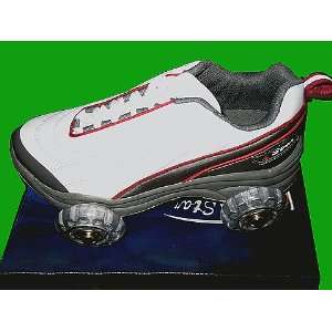  NEW Wheely Roller Shoes Skates White, Gray Red Boys 4.5 