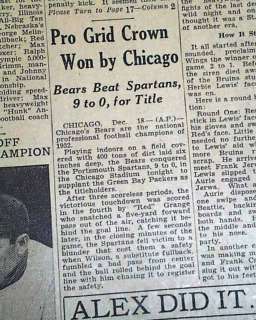1st NFL FOOTBALL PLAYOFF Title Game Portsmouth CHICAGO BEARS 1932 Old 