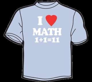 LOVE MATH (1+111) T Shirt WOMENS funny vintage geek  