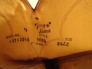 Vtg TONY LAMA 5084 13 Leather Western Boots 8.5 EE  