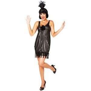 Rubies Womens Flapper Costume Roaring 20s Fringe Dress with Feather 