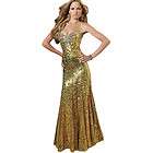 2012 Full Length Gold Organza Sequins Wedding Dresses/Pageant Prom 