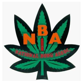 Pot Leaf with NATIONAL BONG ASSOCATION N.B.A. on it   Hemp / Marijuana 