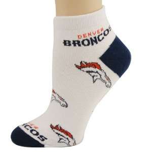   Broncos Ladies White 6 11 Team Logo Ankle Socks