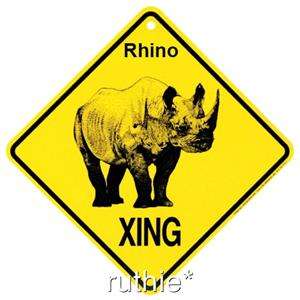 Rhino Crossing Xing Sign New Rhinoceros  