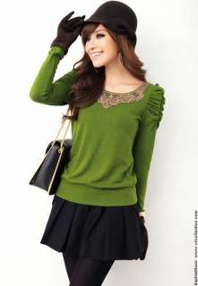 New Ruffle Sleeve Lace Neck Top Shirt  Q 2128