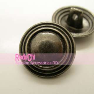 COOL BLACK SILVER ROUNDS METAL SHANK BUTTONS (2)  