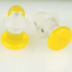  Pair of Glass Single Flared Color Front Plugs 2g, Opaque 