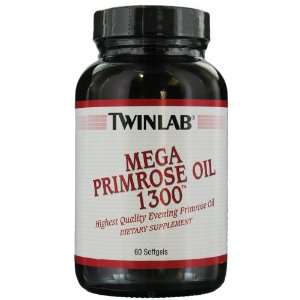  TwinLab Food Supplement Mega Primrose Oil 1,300 mg 60 