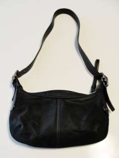 Designer COACH Authentic Black Canvas & Leather Handbag Purse  