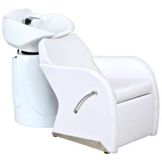 New Salon Shampoo Unit & White Lounge Chair SU 59WWP  