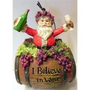  Santa with Wine Barrel Ornament