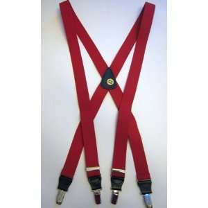   Red Suspenders Braces Mens 48 XL 1.25 Wide Windsor 