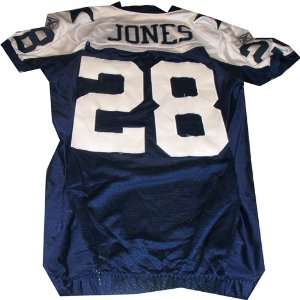 Felix Jones Jersey   Cowboys #28 Game Worn Blue Throwback Football 