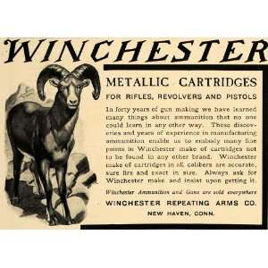  1906 Ad Winchester Metallic Cartridges Goat Hunting 